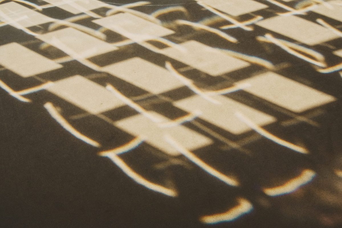 The sun reflected through glass cubes.