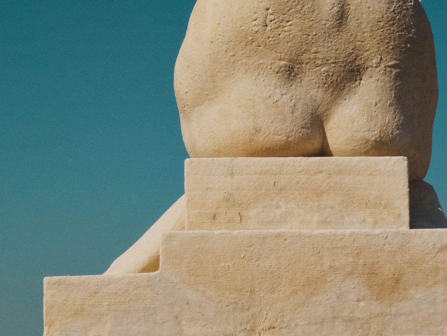 The bottom part of a statue.