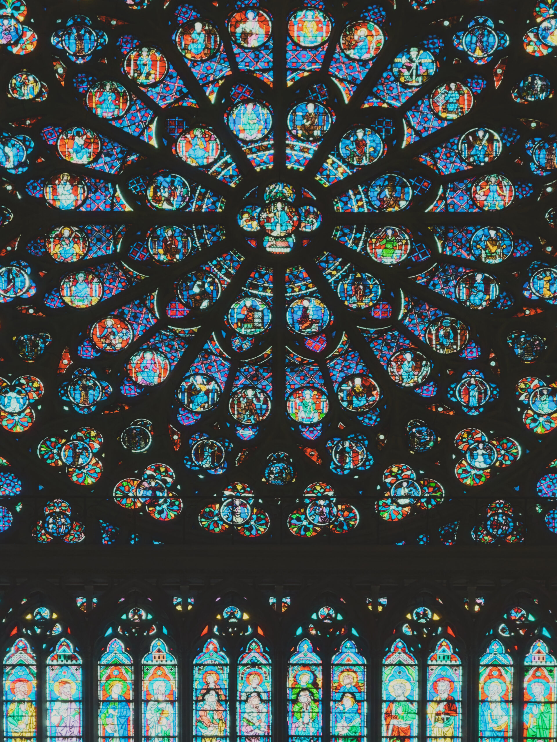 The northern rosace of the Notre-Dame de Paris cathedral.